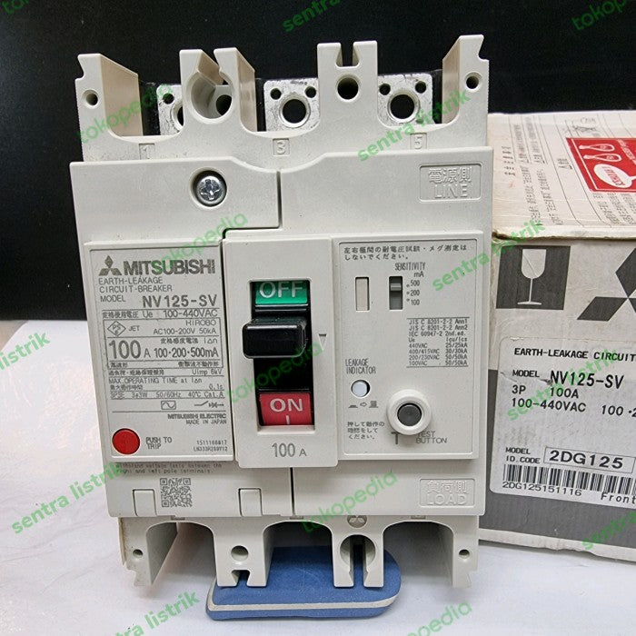 Earth Leakage Circuit Breaker (ELCB) Mitsubishi NV125CV 3P 60A 100-500mA