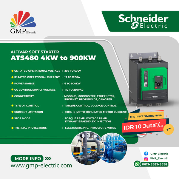 Altivar Soft Starter ATS480: Pengendalian Motor Efisien untuk Rentang Daya 4kW hingga 900kW