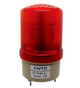 Warning Light 4" CNTD C-1101J 24VDC, Rotary/Flash/Steady RED + Buzzer