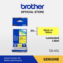 Label Tape Cassete Brother TZE-FX651 24 mm Black on Yellow (Flexible)