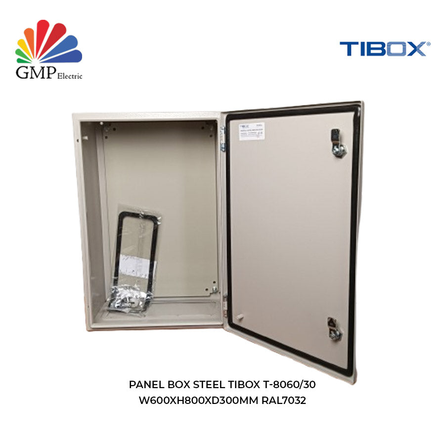 Panel Box Steel TIBOX T-8060/30 W600xH800xD300mm RAL7032