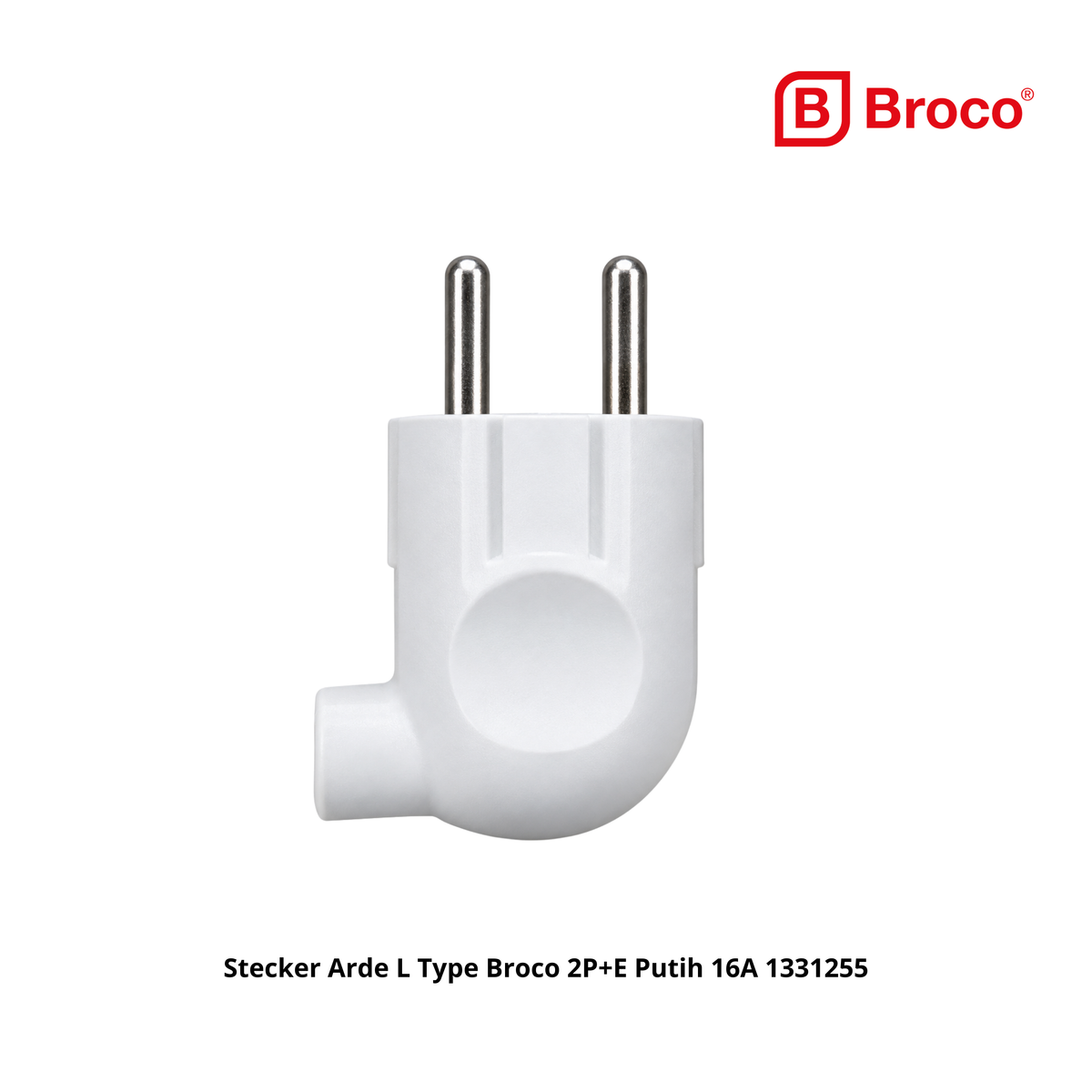 Stecker Arde L Type Broco  2P+E Putih 16A 1331255
