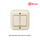 Saklar Broco OB 2 Gang 1 Way Cream (1622011)