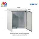 Panel Box Steel Double Door Tibox W1200xH1200xD400mm RAL7033