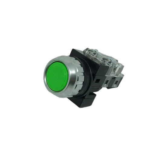 Push Button Switch Hanyoung CR 301-1 G/ CRF-F 30 M1 Flush, Momentary 30 mm Green 1NO+1NC