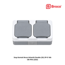 Stop Kontak Broco Atlantik Double (2G) 2P+E 16A OB IP55 (2252)