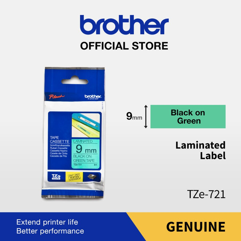 Label Tape Cassete Brother TZE-721 9mm Black / Grey