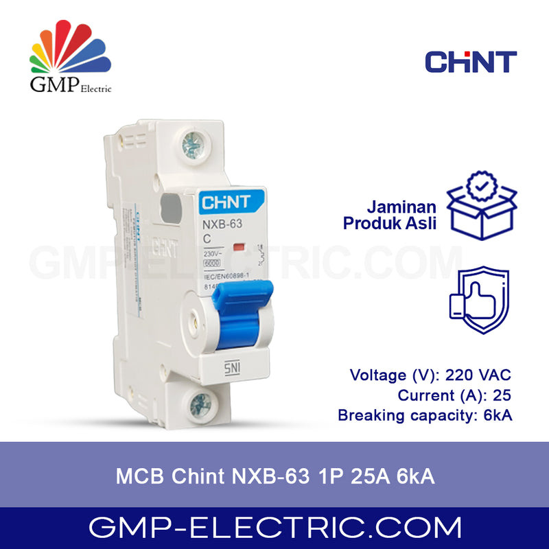 MCB Chint NXB-63 1P 25A 6kA