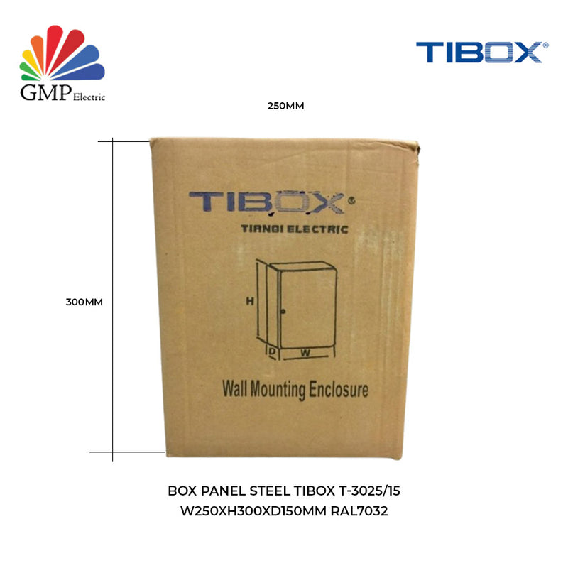 Box Panel Steel TIBOX T-3025/15 W250xH300xD150mm RAL7032