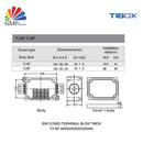 Enclosed Terminal Blok TIBOX TJ-6P W55xH125xD40mm