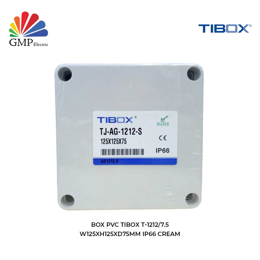 Box PVC TIBOX T-1212/7.5 W125xH125xD75mm IP66 Cream