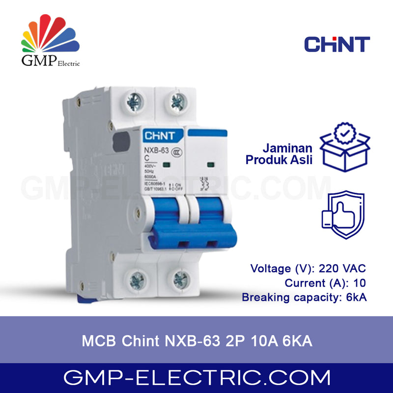 MCB Chint NXB-63 2P 10A 6KA