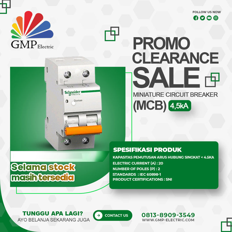 MCB Schneider Domae 2P 20A White