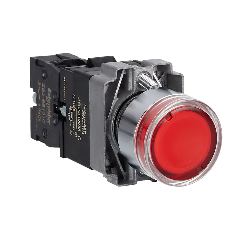 Schneider Easy Harmony XB2 Push Button Iluminasi 22mm IP65 Metal | XB2BW33B1C / XB2BW35B1C / XB2BW36B1C / XB2BW31B1C / XB2BW34B1C / XB2BW33M1C / XB2BW35M1C / XB2BW36M1C / XB2BW31M1C / XB2BW34M1C