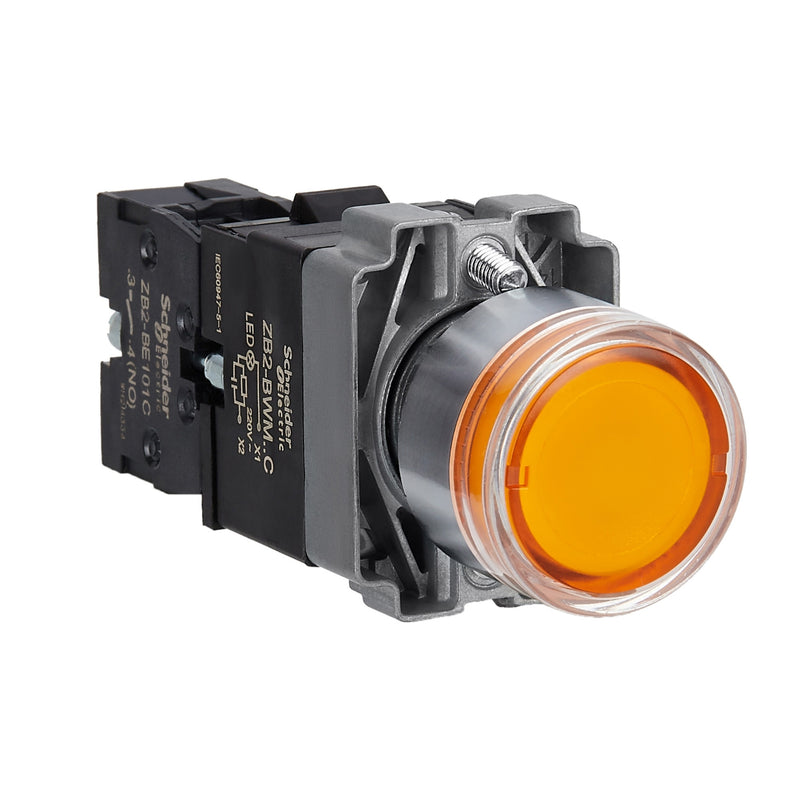 Schneider Easy Harmony XB2 Push Button Iluminasi 22mm IP65 Metal | XB2BW33B1C / XB2BW35B1C / XB2BW36B1C / XB2BW31B1C / XB2BW34B1C / XB2BW33M1C / XB2BW35M1C / XB2BW36M1C / XB2BW31M1C / XB2BW34M1C