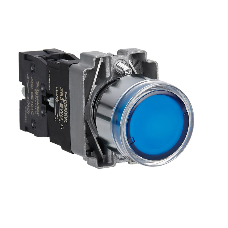 Schneider Easy Harmony XB2 Push Button Iluminasi 22mm IP65 Metal | XB2BW33B1C / XB2BW35B1C / XB2BW36B1C / XB2BW31B1C / XB2BW34B1C / XB2BW33M1C / XB2BW35M1C / XB2BW36M1C / XB2BW31M1C / XB2BW34M1C