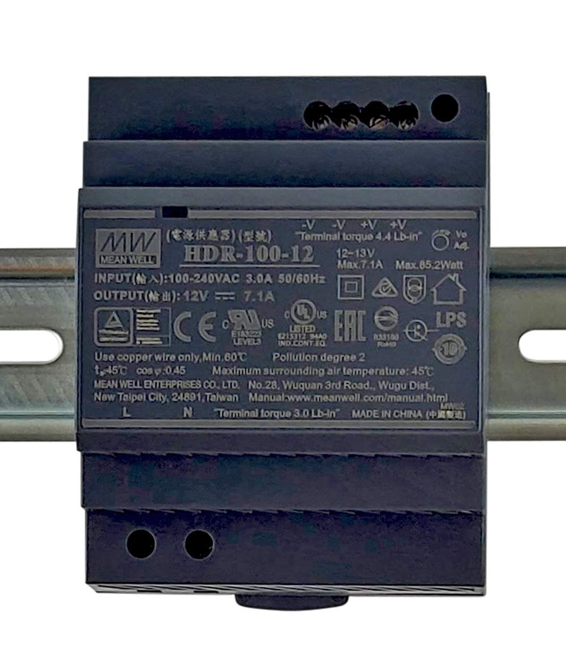 Power Supply Meanwell HDR-100-12 12VDC 8.3A Din Rail Black