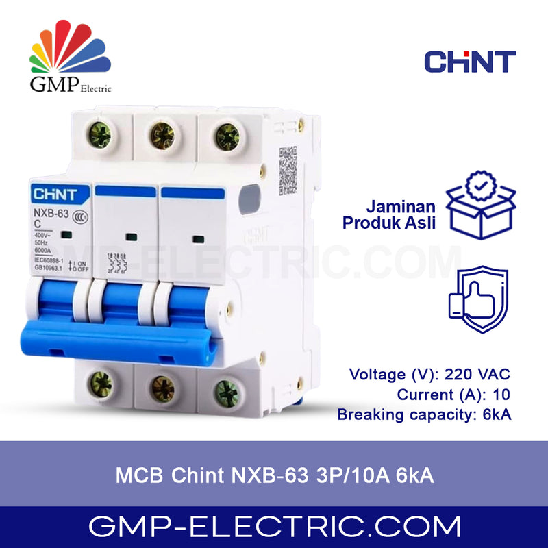 MCB Chint NXB-63 3P/10A 6kA