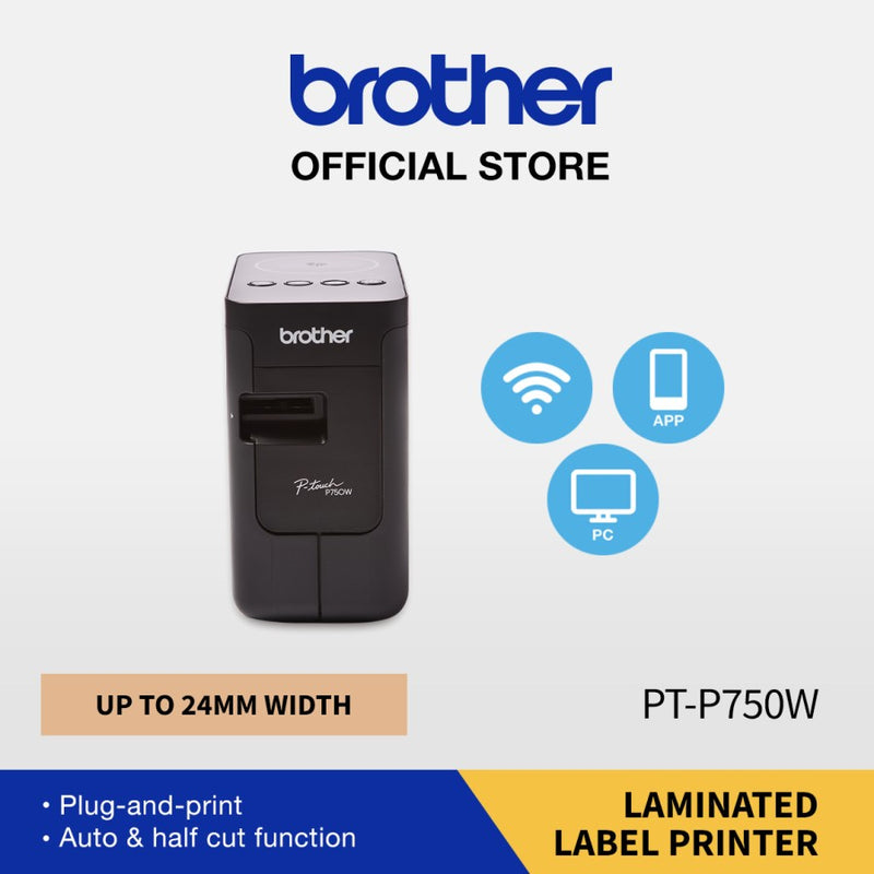 Printer Label Maker Brother PT-P750W TZe, PC Connect, up to 24mm