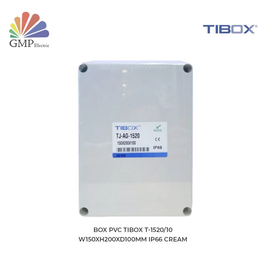 Box PVC TIBOX T-1520/10 W150xH200xD100mm IP66 Cream