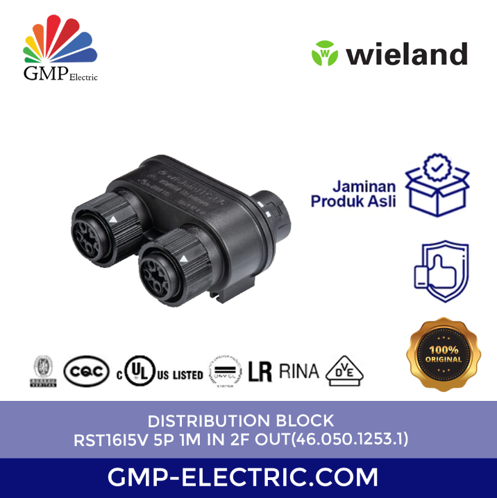 Distribution Block RST16i5V 5P 1M in 2F out(46.050.1253.1)