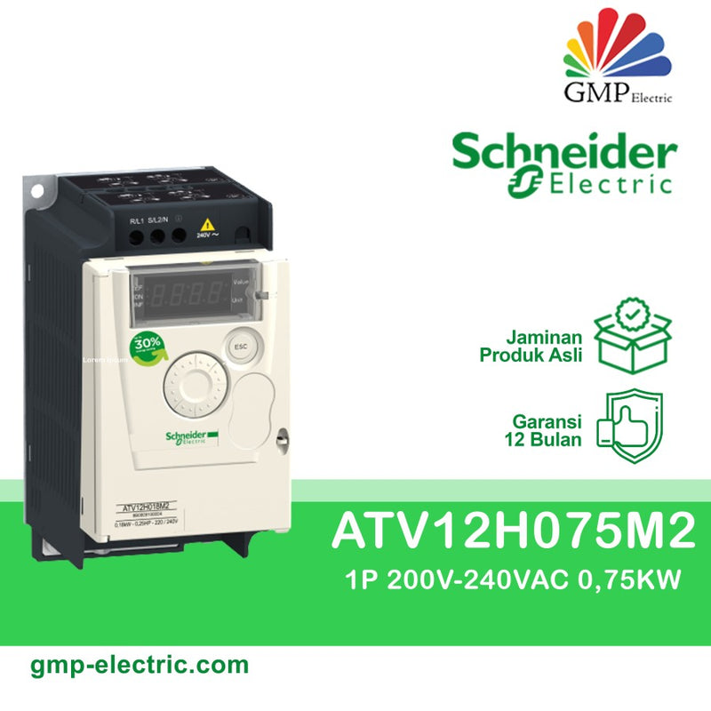 ATV12 Inverter Schneider 1P 220V-3P 220V 0.75KW ATV12H075M2