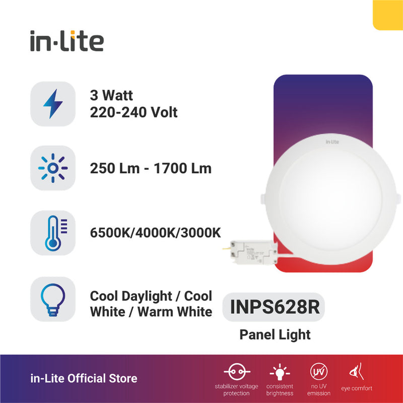 Downlight LED Inlite INPS628R 18W 4000K Cool White/Kuning