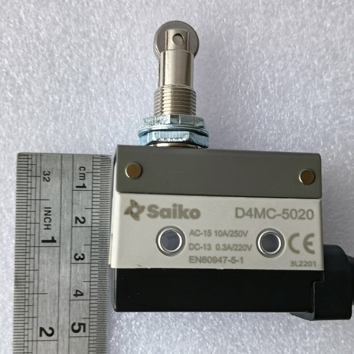 Limit Switch Saiko D4MC-5020 Panel Mount Roller Plunger NC-COM-NO AC-15 Ie10A