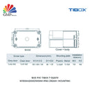 Box PVC TIBOX T-1520/10 W150xH200xD100mm IP66 Cream+ Mounting