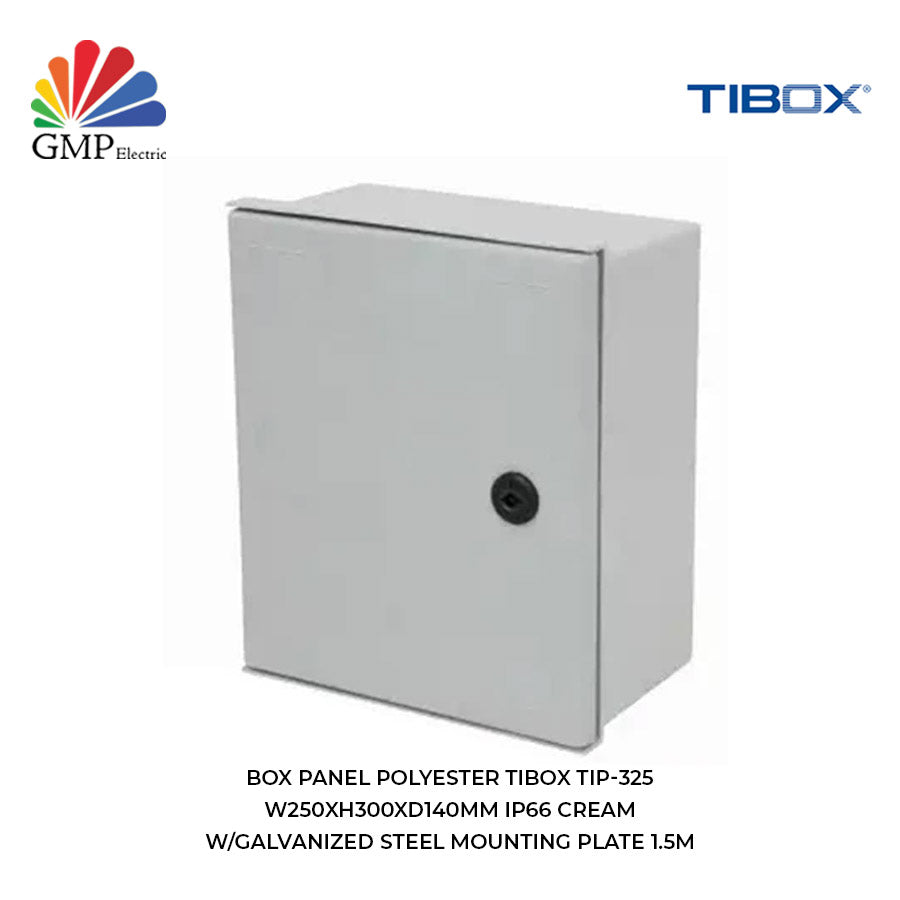 Box Panel Polyester TIBOX TIP-325 W250xH300xD140mm IP66 Cream w/Galvan