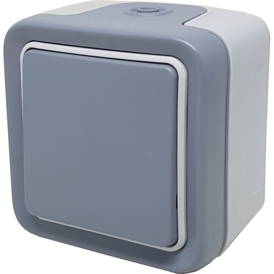 Saklar Waterproof Legrand (69711) Plexo 1 Gang 2 Way Grey IP55-IK07 OB