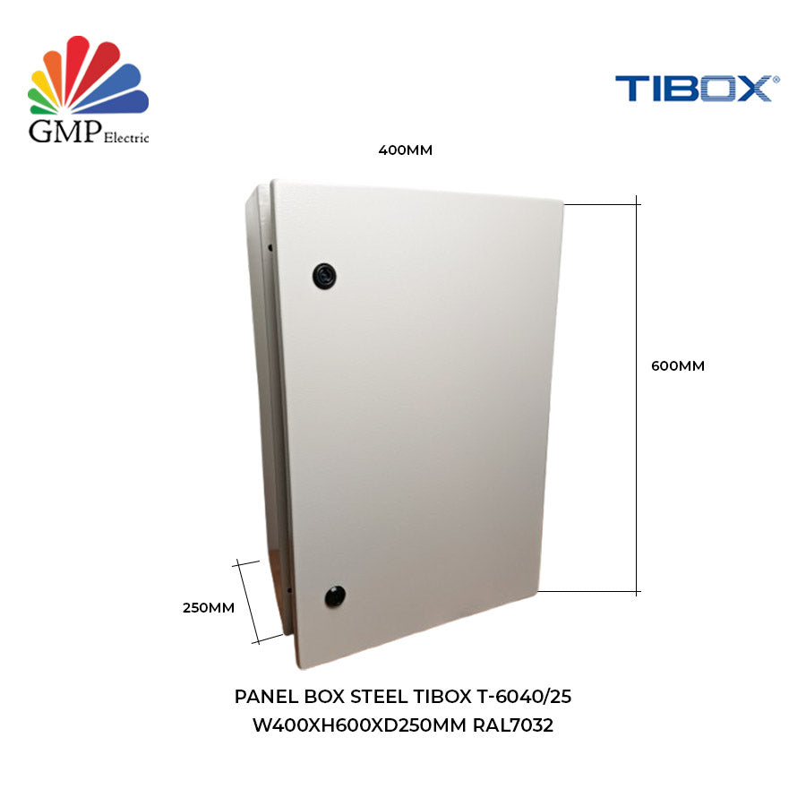 Panel Box Steel TIBOX T-6040/25 W400xH600xD250mm RAL7032