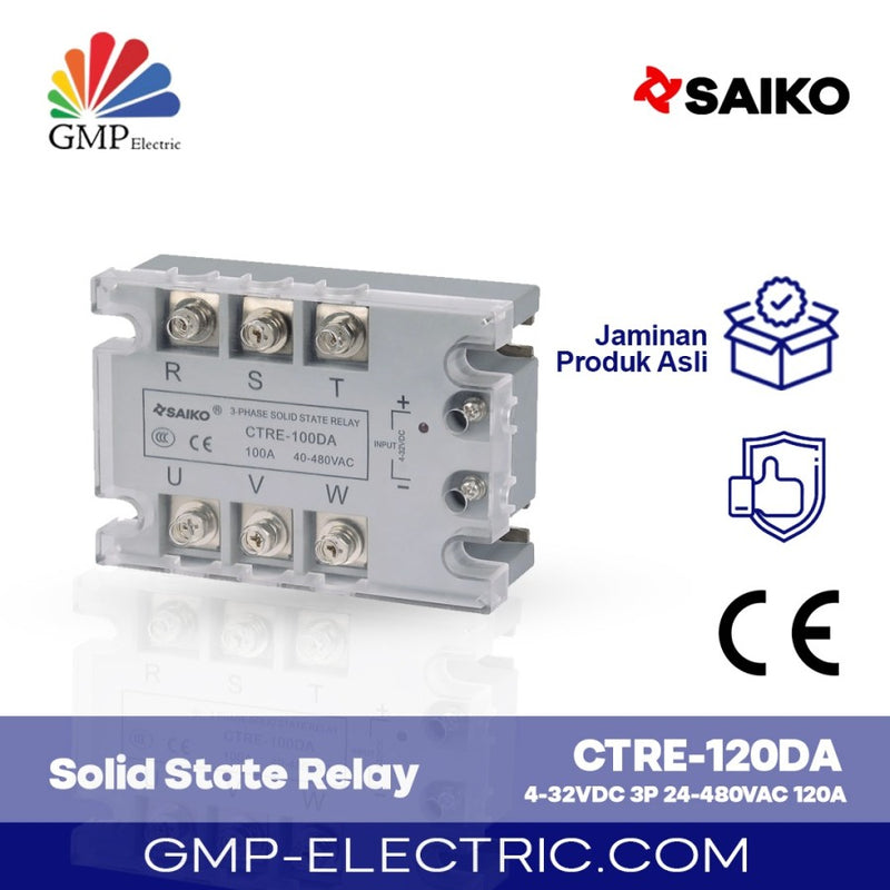 Solid State Relay Saiko ECO CTRE-120DA 4-32VDC 3P 24-480VAC 120A