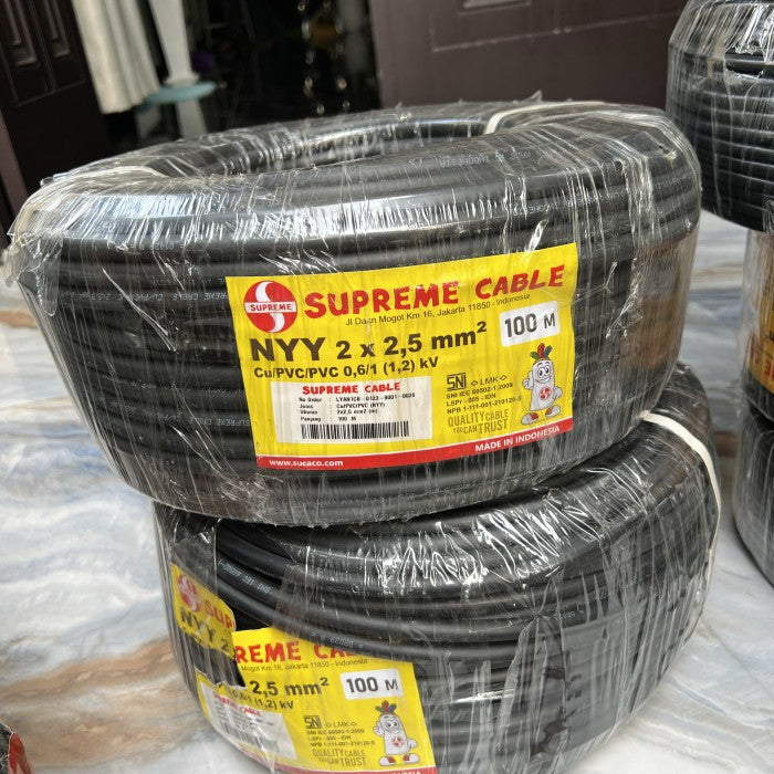 Kabel Power Supreme NYY 2x2,5 mm @50 mtr Black 0.6/1KV