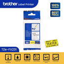 Label Tape Cassete Brother TZE-FX231 12 mm Black on White (Flexible)