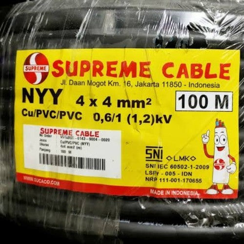 Kabel Power Supreme NYY 4x4 mm @100M Black 0.6/1KV