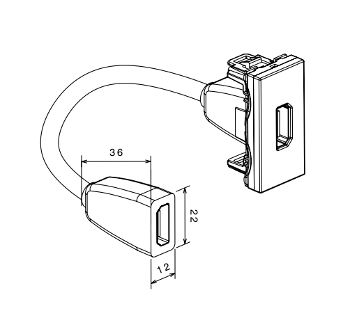 Legrand HDMI socket Arteor-preterminated-1 module-white (572096)