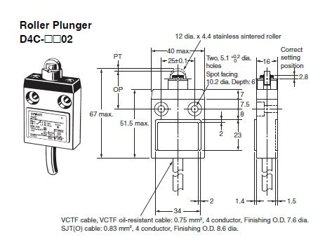 Limit Switch Omron D4C-1402