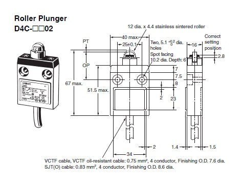 Limit Switch Omron D4C-1402