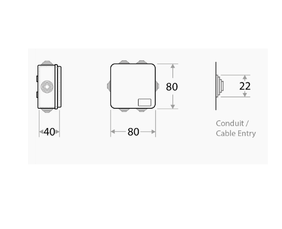 Duradus PVC BOSS 80(W)x80(H)x40(D) mm Persegi White + Gland