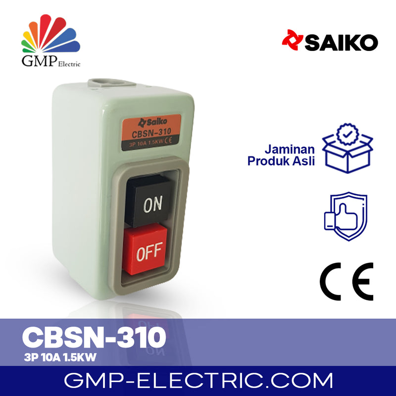 Power Push Button Metal Saiko 3P 10A CBSN-310
