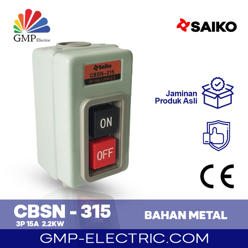 Power Push Button Metal Saiko 3P 15A CBSN-315