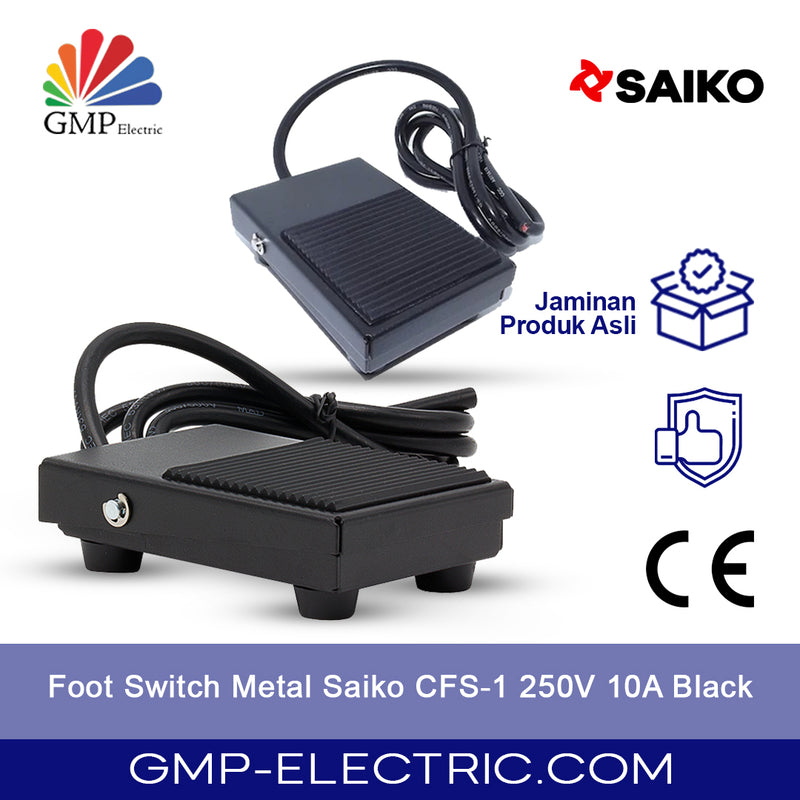 Foot Switch Metal Saiko CFS-1 250V 10A Black