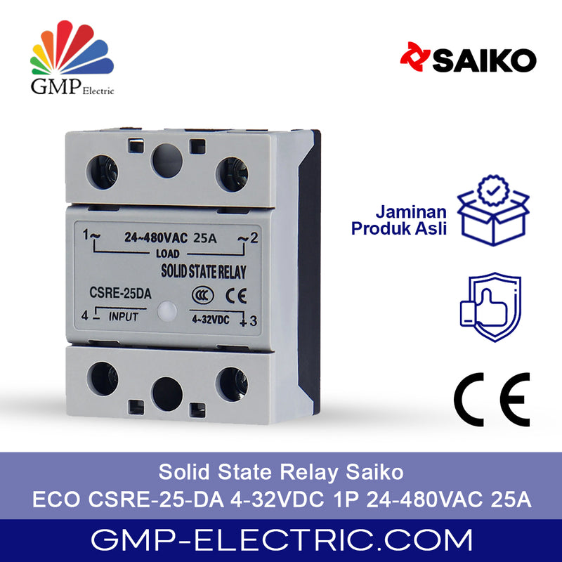 Solid State Relay Saiko ECO CSRE-25-DA 4-32VDC 1P 24-480VAC 25A