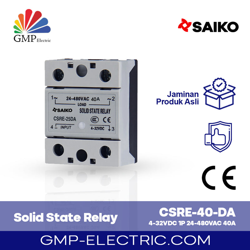 Solid State Relay Saiko ECO CSRE-40-DA 4-32VDC 1P 24-480VAC 40A