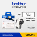 Continuous Paper Label Roll Brother DK 22214 12 mm x 30 m Black On White