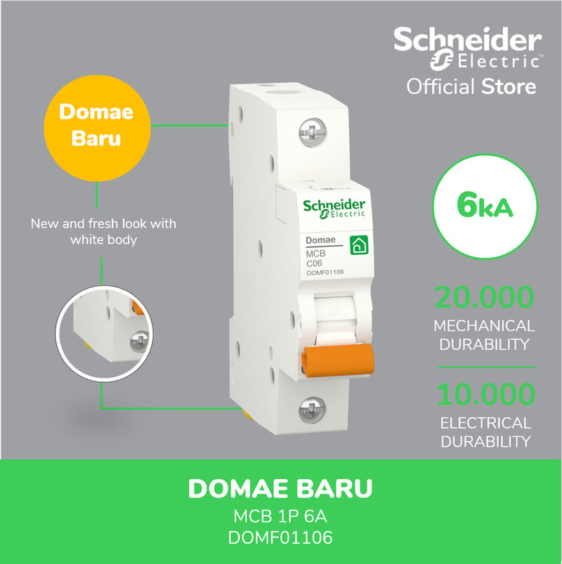 MCB Schneider Domae 1P 6A  DOMF01106