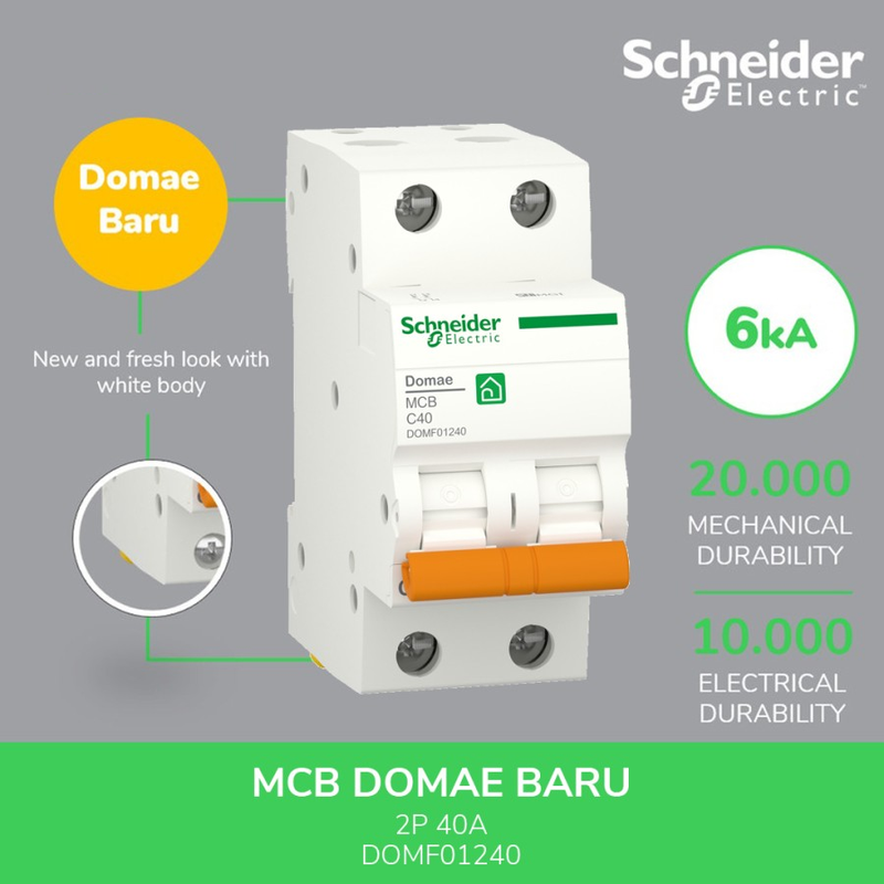 MCB Schneider Domae 2P 6A 6kA  DOMF01206