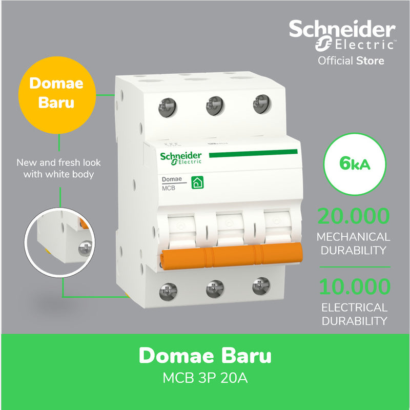 MCB Schneider Domae 3P 6A 6kA  DOMF01306