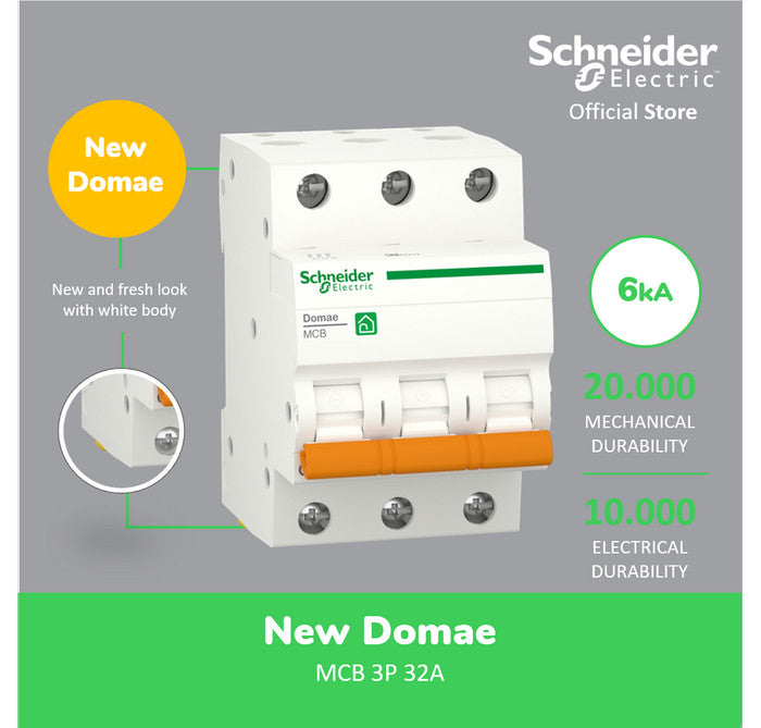 MCB Schneider Domae 3P 32A 6kA  DOMF01332